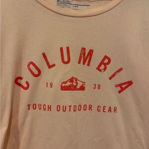 Women’s Large Columbia Cream Tee with Red Graphic Long Sleeve